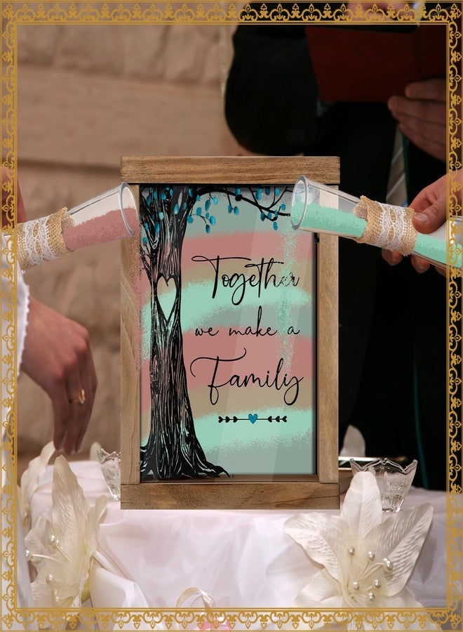 Anglechic Wedding Unity Sand Ceremony Kit with Wood Box 4 Ceremony Vase 4 Wedding Sand Function Sets for Marriage Bridal Party(Bright Color,Tree) - Image 5